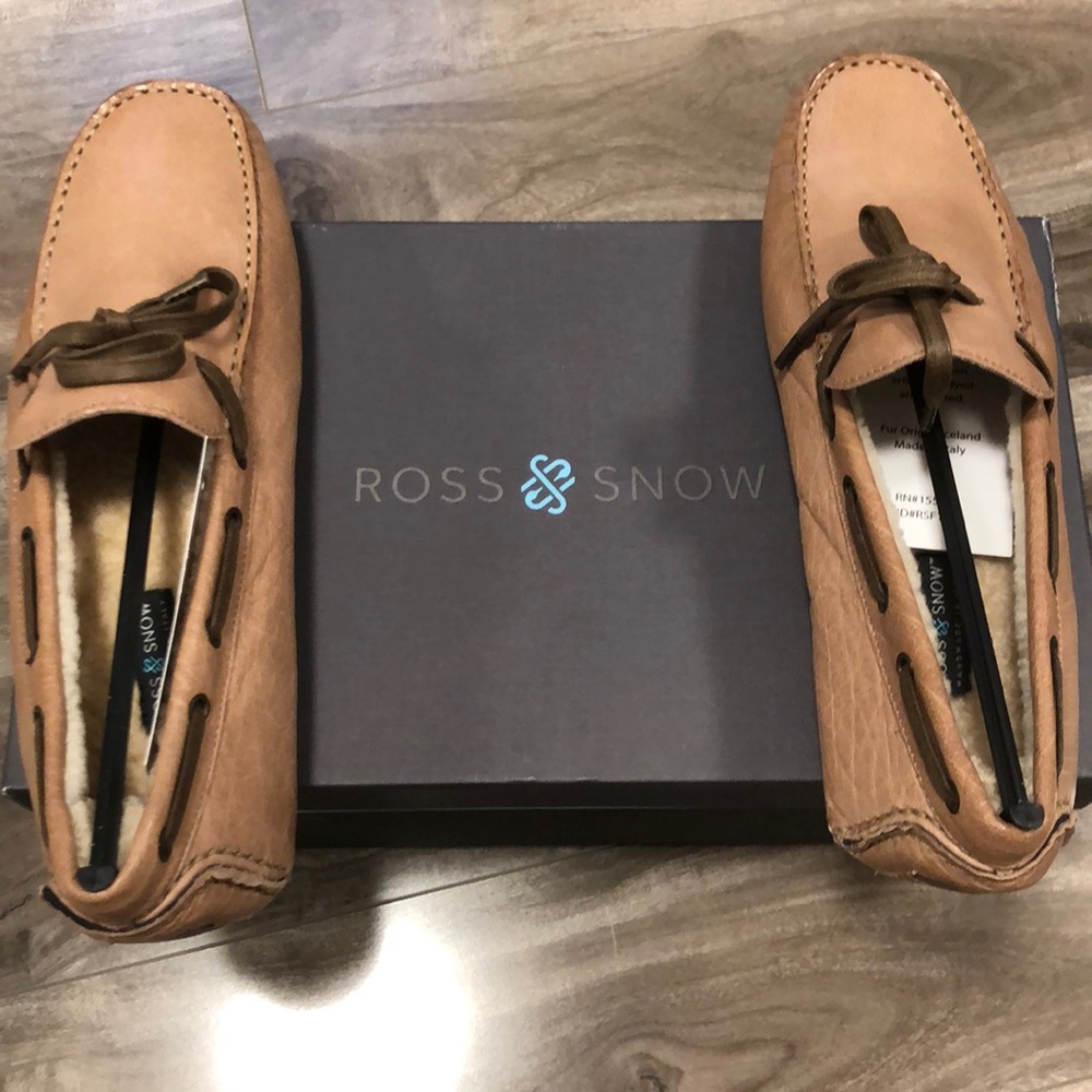 🔥🔥GENUINE SHEARLING ROSS AND SNOW Davide Italian driving shoe. - Picture 10 of 16